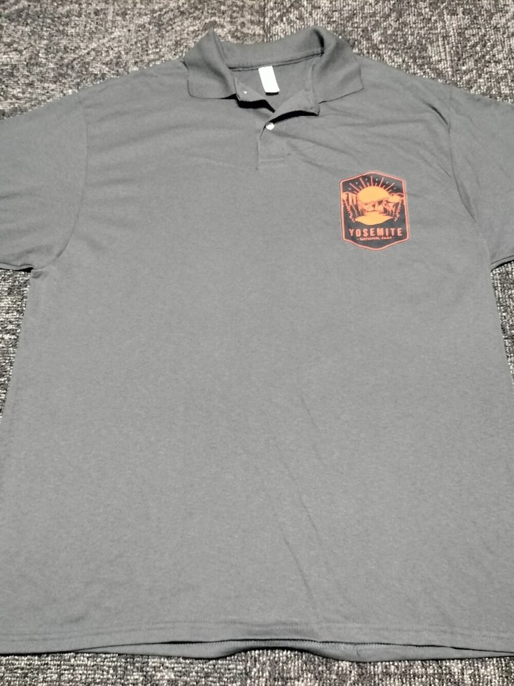 Yosemite National Park Capitan Charcoal Gray Polo T-shirt XL men's Brand New